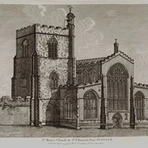 St Marys Church at St Edmunds Bury Suffolk (engraving)