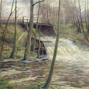 A Mill Stream (oil on canvas)