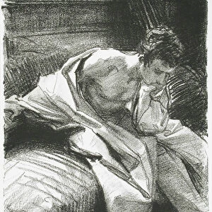 Study of a Young Man Seated, 1895 (lithograph)