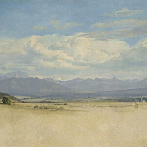 Sunny Mountainous Panorama, 1829 (w / c on paper)