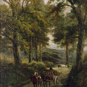 The Timber Wagon (oil on canvas)