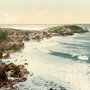 Towan Head, Newquay, Cornwall, England, Photochrome Print, c. 1900 (photochrom)