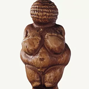 The Venus of Willendorf. Statuette of limestone depicting a woman with very developed