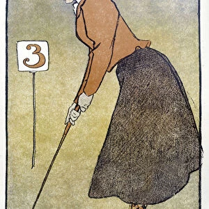 Woman Playing Golf - in "Golf Calendar"by Edward Penfield, 1899