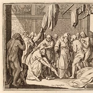 Conrad Meyer, Providing for the Unclothed, Swiss, 1618 - 1689, etching with engraving