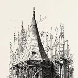 Pavilion, Palais de justice, Rouen, NORMANDY AND BRITTANY, FRANCE, 19th century engraving