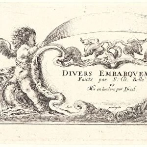 Stefano Della Bella (Italian, 1610 - 1664). Frontispiece for Divers Embarquements, 1644