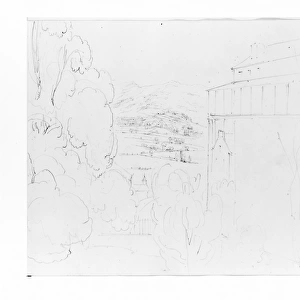View Valley Trees Mountain House Sketchbook 1834