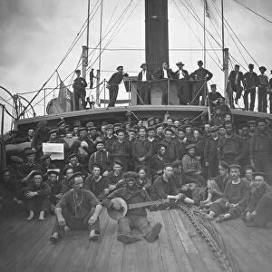 Deck of gunboat USS Hunchback during the American Civil War