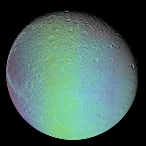 False color view of Saturns moon Dione