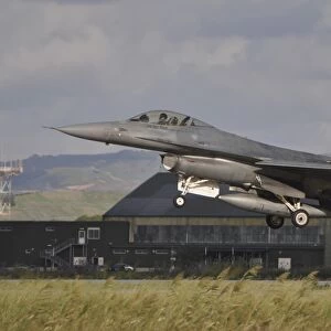 An Italian Air Force F-16 Air Defense Fighter taking off
