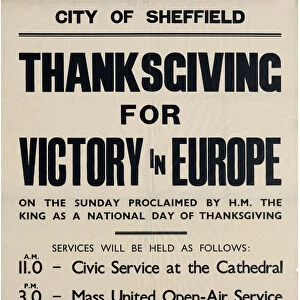 Thanksgiving for Victory in Europe (VE Day), Sheffield, Yorkshire, 1945