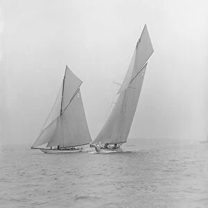 The 19-metre class Norada & Mariquita, 1913. Creator: Kirk & Sons of Cowes