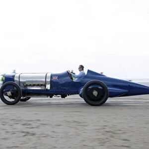 1925 Sunbeam 350 hp driven by Don Wales at Pendine Sands 2015. Creator: Unknown