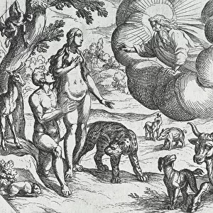 Adam and Eve Placed in the Garden of Eden, 16th century. Creator: Antonio Tempesta
