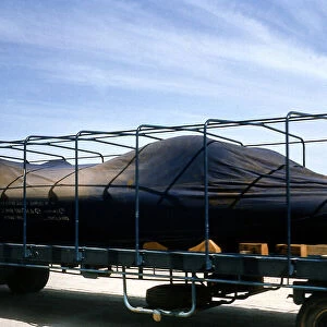 Bluebird CN7 being transported to Lake Eyre for World Record attempt, 1964