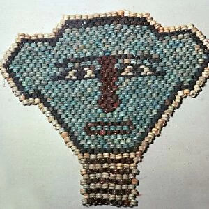 Egyptian beadwork face, 2nd century BC