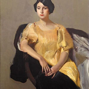 Elena in a Yellow Robe, 1909. Creator: Sorolla y Bastida, Joaquin (1863-1923)