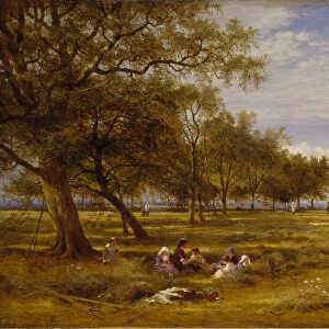 An English Hayfield, 1878. Creator: Benjamin Williams Leader