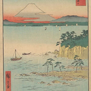 Fuji from Miura, Sagami (Soshu Miura no Kaijo), from the series Thirty-six Views of Mount... 1858. Creator: Ando Hiroshige
