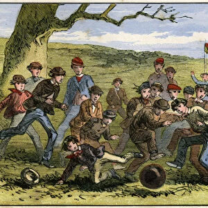 A game of football, 19th century(?)
