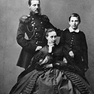 Grand Duke Konstantin Nikolayevich of Russia with his wife and one of their sons, 1860