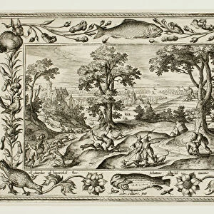 Hare Hunt, from Landscapes with Old and New Testament Scenes and Hunting Scenes, 1584