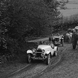 HRG of MH Lawson amd MG TA of Maurice Toulmin at the MG Car Club Abingdon Trial / Rally, 1939