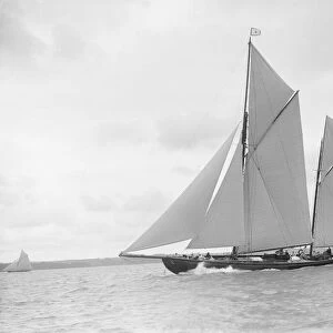 The ketch Valdora sailing close-hauled, 1912. Creator: Kirk & Sons of Cowes