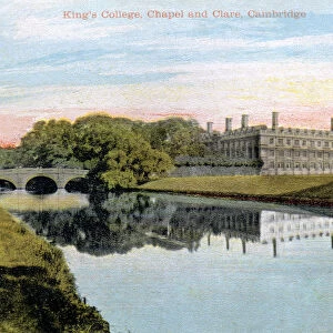 Kings College, Kings College Chapel and Clare College, Cambridge, early 20th century