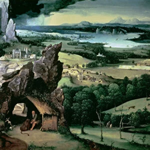 Landscape with Saint Jerome, by Joachim Patinir