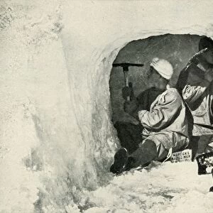 Lieut. Evans and Nelson Cutting a Cave for Cold Storage, 12 January 1911, (1913)