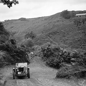 MG Magnette / Magna of the Three Musketeers team taking part in a motoring trial, Devon, late 1930s