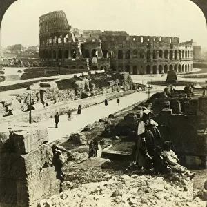 A mighty monument to pagan brutality - the Colosseum (E. ) at Rome, c1909. Creator: Unknown