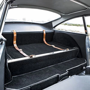 Rear seat of a 1961 Aston Martin DB4 GT previously owned by Donald Campbell