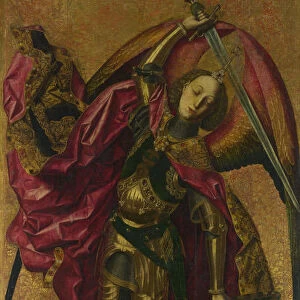 Saint Michael Triumphs over the Devil, 1468. Artist: Bermejo, Bartolome (1440-1498)
