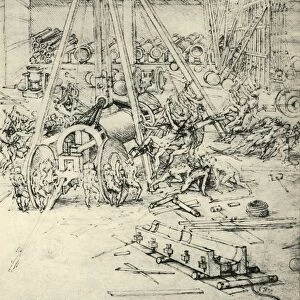 A scene in an arsenal, c1485-1490, (1943). Creator: Leonardo da Vinci