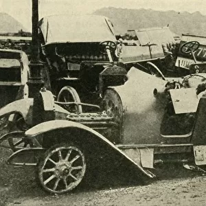 Scrapped! Wrecked Motor-cars captured from the Germans... First World War, 1914, (c1920)