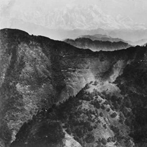 Snow on the Himalayas, taken from Chakrata, 1917