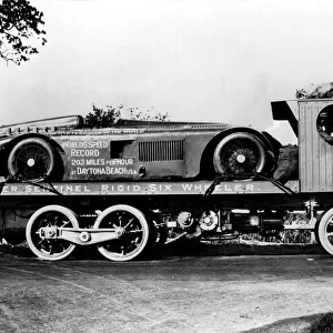 Super Sentinel truck with the Sunbeam 1000hp land speed record breaker. Creator: Unknown