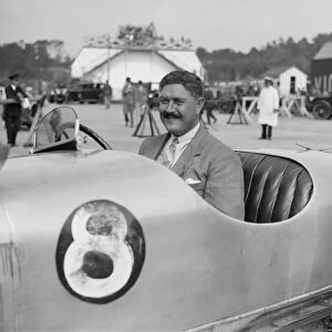 Tiny Scholefield with his Buick at a Surbiton Motor Club race meeting, Brooklands, Surrey, 1928