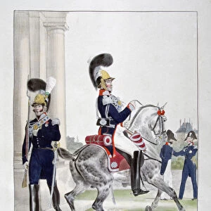 Uniforms of guards of the French royal corps, 1823. Artist: Charles Etienne Pierre Motte