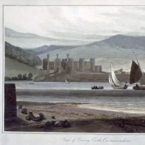 View of Conway Castle, Caernarvonshire, Wales, 1814-1825. Artist: William Daniell
