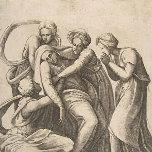 The Virgin fainting and being supported in the arms of the holy women, 1531-76