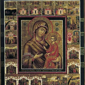 The Virgin of Tikhvin with Border Scenes, first quarter of 19th century