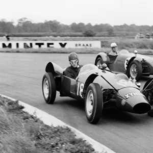 Yimkin of D. Sim leads Lotus 7 of P. Warr at Silverstone 1960. Creator: Unknown