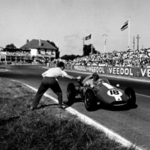 1959 French Grand Prix, Reims. Ian Burgess stops for: 2003 Racing Past... Exhibition