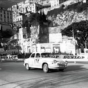 1961 Monte Carlo Rally. Monte Carlo, Monaco. January 1961. Maurice Martin/Roger Bateau (Panhard PL17) 1st position, action. World Copyright: LAT Photographic ref: C60984