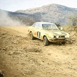 1976 World Rally Championship. Safari Rally, Kenya. 15-19 April 1976. Joginder Singh/David Doig (Mitsubishi Colt Lancer), 1st position. World Copyright: LAT Photographic Ref: 35mm transparency 76RALLY03