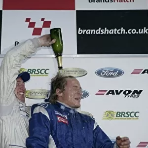 2005 Formula Ford Championship Brand Hatch, England. 21st - 23rd October 2005. Duncan Tappy (Mygale SJ04) celebrates winning the 2005 Formula Ford Festival. World Copyright: Gry Hawkins/LAT Photographic Ref: Digital Image Only
